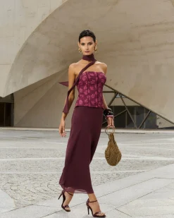 Vestido Traviata Manila Berenjena